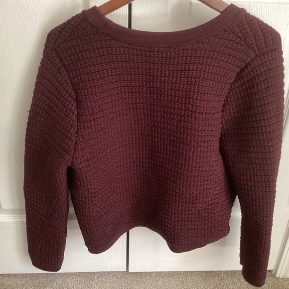 Ladies Talbots Petite XL Cardigan Sweater Deep Marron with Gold Buttons- Nice - Picture 2 of 8